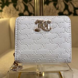 Juicy Couture White Embossed Women's Wallet with Gold Accents NWT